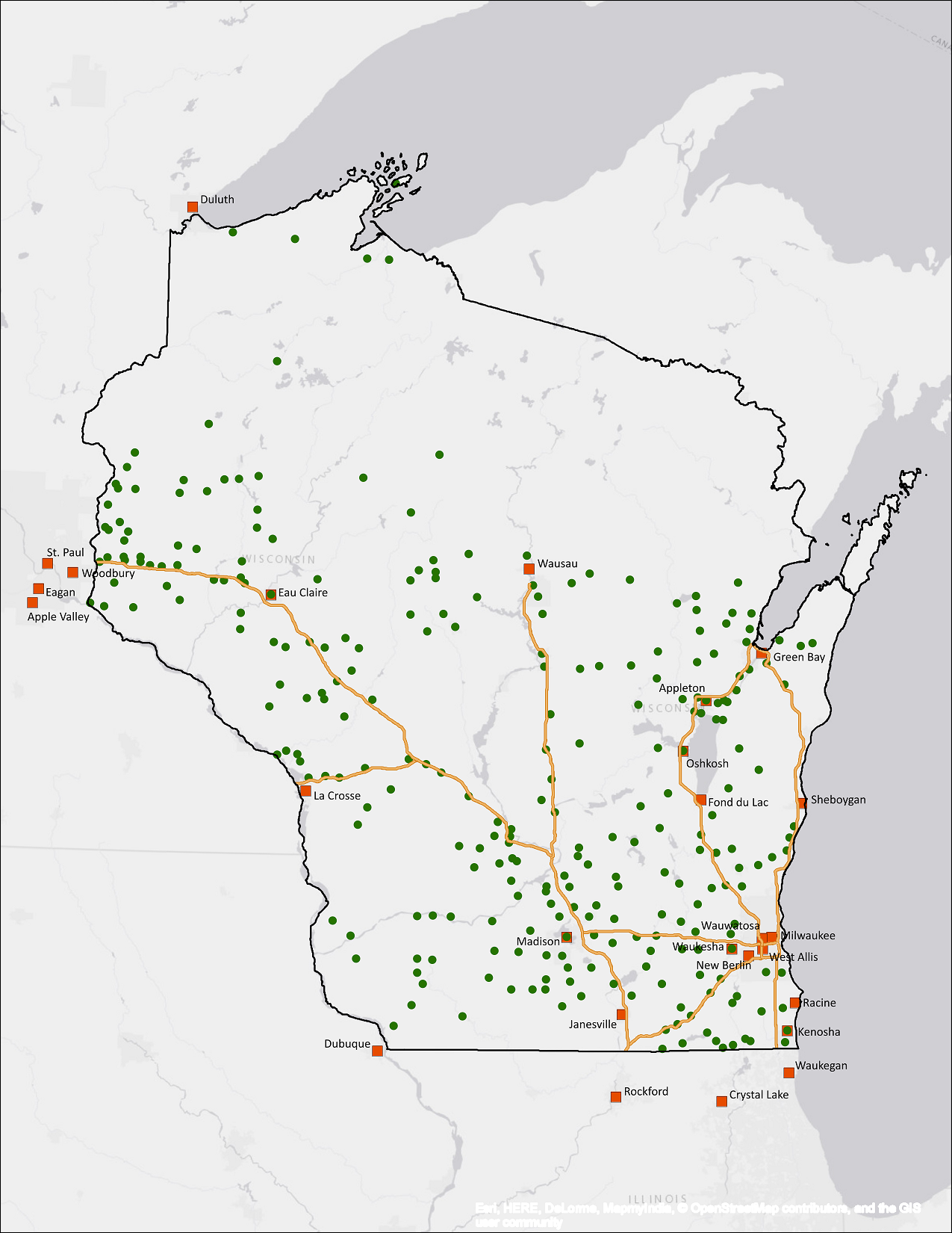 map of 280 overlapped gainers and maintainers